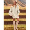 ANRABESS Sweater Dress for Women Oversized Cable Knit Fall Long Sleeve(Beige)