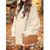 ANRABESS Sweater Dress for Women Oversized Cable Knit Fall Long Sleeve(Beige)