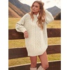 ANRABESS Sweater Dress for Women Oversized Cable Knit Fall Long Sleeve(Beige)
