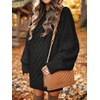 ANRABESS Sweater Dress for Women Oversized Cable Knit Fall Long Sleeve(Black)