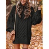 ANRABESS Sweater Dress for Women Oversized Cable Knit Fall Long Sleeve(Black)