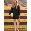 ANRABESS Sweater Dress for Women Oversized Cable Knit Fall Long Sleeve(Black)