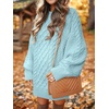 ANRABESS Sweater Dress for Women Oversized Cable Knit Fall Long Sleeve(Blue)
