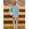 ANRABESS Sweater Dress for Women Oversized Cable Knit Fall Long Sleeve(Blue)