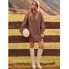 ANRABESS Sweater Dress for Women Oversized Cable Knit Fall Long Sleeve(Brown)