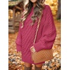 ANRABESS Sweater Dress for Women Oversized Cable Knit Fall Long Sleeve(Cherry)