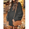 ANRABESS Sweater Dress for Women Oversized Cable Knit Fall Long Sleeve(Deep Gray)