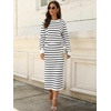 ANRABESS Women 2 Piece Striped Sweater Skirt Set(Black White)