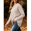 ANRABESS Women Fall Oversized Long Batwing Sleeve Ribbed Sweaters(Almond)