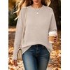 ANRABESS Women Fall Oversized Long Batwing Sleeve Ribbed Sweaters(Almond)