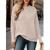 ANRABESS Women Fall Oversized Long Batwing Sleeve Ribbed Sweaters(Almond)