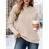 ANRABESS Women Fall Oversized Long Batwing Sleeve Ribbed Sweaters(Almond)