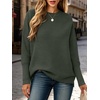 ANRABESS Women Fall Oversized Long Batwing Sleeve Ribbed Sweaters(Army Green)