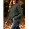 ANRABESS Women Fall Oversized Long Batwing Sleeve Ribbed Sweaters(Army Green)