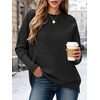 ANRABESS Women Fall Oversized Long Batwing Sleeve Ribbed Sweaters(Black)