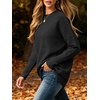 ANRABESS Women Fall Oversized Long Batwing Sleeve Ribbed Sweaters(Black)