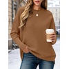 ANRABESS Women Fall Oversized Long Batwing Sleeve Ribbed Sweaters(Camel)