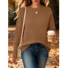 ANRABESS Women Fall Oversized Long Batwing Sleeve Ribbed Sweaters(Camel)
