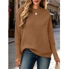 ANRABESS Women Fall Oversized Long Batwing Sleeve Ribbed Sweaters(Camel)