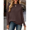 ANRABESS Women Fall Oversized Long Batwing Sleeve Ribbed Sweaters(Coffee)