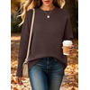 ANRABESS Women Fall Oversized Long Batwing Sleeve Ribbed Sweaters(Coffee)