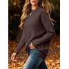 ANRABESS Women Fall Oversized Long Batwing Sleeve Ribbed Sweaters(Coffee)