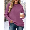 ANRABESS Women Fall Oversized Long Batwing Sleeve Ribbed Sweaters(Deep Purple)