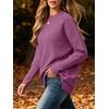 ANRABESS Women Fall Oversized Long Batwing Sleeve Ribbed Sweaters(Deep Purple)