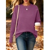 ANRABESS Women Fall Oversized Long Batwing Sleeve Ribbed Sweaters(Deep Purple)