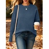 ANRABESS Women Fall Oversized Long Batwing Sleeve Ribbed Sweaters(Dusty Blue)