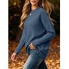 ANRABESS Women Fall Oversized Long Batwing Sleeve Ribbed Sweaters(Dusty Blue)