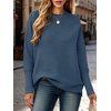 ANRABESS Women Fall Oversized Long Batwing Sleeve Ribbed Sweaters(Dusty Blue)