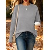 ANRABESS Women Fall Oversized Long Batwing Sleeve Ribbed Sweaters(Gray)
