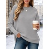 ANRABESS Women Fall Oversized Long Batwing Sleeve Ribbed Sweaters(Gray)