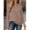 ANRABESS Women Fall Oversized Long Batwing Sleeve Ribbed Sweaters(Khaki)