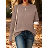 ANRABESS Women Fall Oversized Long Batwing Sleeve Ribbed Sweaters(Khaki)
