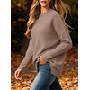 ANRABESS Women Fall Oversized Long Batwing Sleeve Ribbed Sweaters(Khaki)