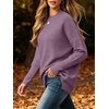 ANRABESS Women Fall Oversized Long Batwing Sleeve Ribbed Sweaters(Light Purple)