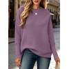 ANRABESS Women Fall Oversized Long Batwing Sleeve Ribbed Sweaters(Light Purple)