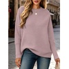 ANRABESS Women Fall Oversized Long Batwing Sleeve Ribbed Sweaters(Pink)
