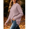 ANRABESS Women Fall Oversized Long Batwing Sleeve Ribbed Sweaters(Pink)