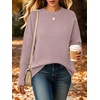 ANRABESS Women Fall Oversized Long Batwing Sleeve Ribbed Sweaters(Pink)