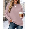 ANRABESS Women Fall Oversized Long Batwing Sleeve Ribbed Sweaters(Pink)