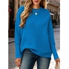 ANRABESS Women Fall Oversized Long Batwing Sleeve Ribbed Sweaters(Royal Blue)