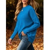 ANRABESS Women Fall Oversized Long Batwing Sleeve Ribbed Sweaters(Royal Blue)
