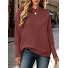 ANRABESS Women Fall Oversized Long Batwing Sleeve Ribbed Sweaters(Rust)