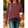 ANRABESS Women Fall Oversized Long Batwing Sleeve Ribbed Sweaters(Rust)