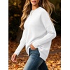 ANRABESS Women Fall Oversized Long Batwing Sleeve Ribbed Sweaters(White)