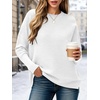ANRABESS Women Fall Oversized Long Batwing Sleeve Ribbed Sweaters(White)