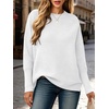 ANRABESS Women Fall Oversized Long Batwing Sleeve Ribbed Sweaters(White)